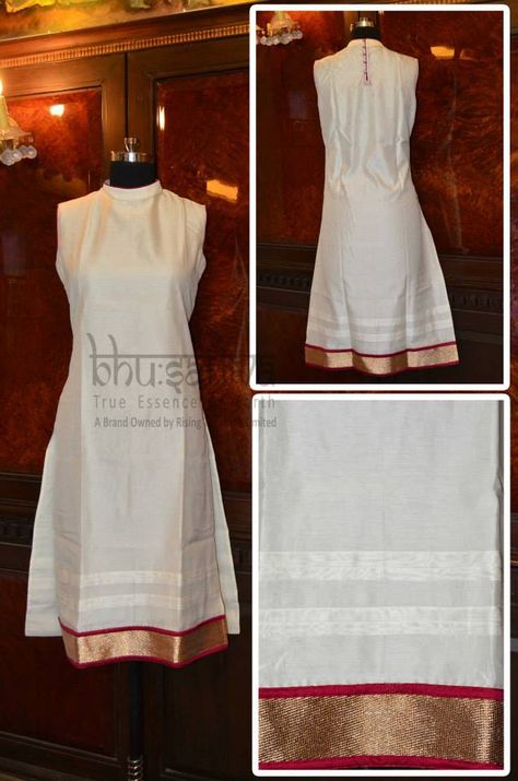 Certified #organic natural dyed long #kurta. #BhuSattva - True Essence of Earth (www.store.bhusattva.com) Traditional Kurti, Saree Reuse, Khadi Kurta, Cotton Dress Pattern, Ethnic Wears, Kalamkari Dresses, Reuse Ideas, Silk Kurti Designs, Long Gown Design