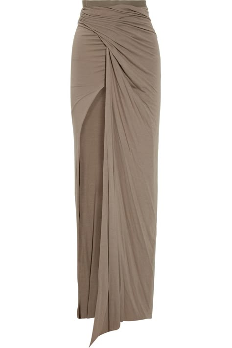 Jersey Dress #newdress #alice257891 #summer #JerseyDress #Jersey #Dresses #outfitideas www.2dayslook.com Asymmetrical Maxi Skirt, Long Brown Skirt, Brown Maxi Skirts, Long Wrap Skirt, Rick Owens Lilies, Mode Zara, Wrap Around Skirt, Long Maxi Skirts, Skirt Long