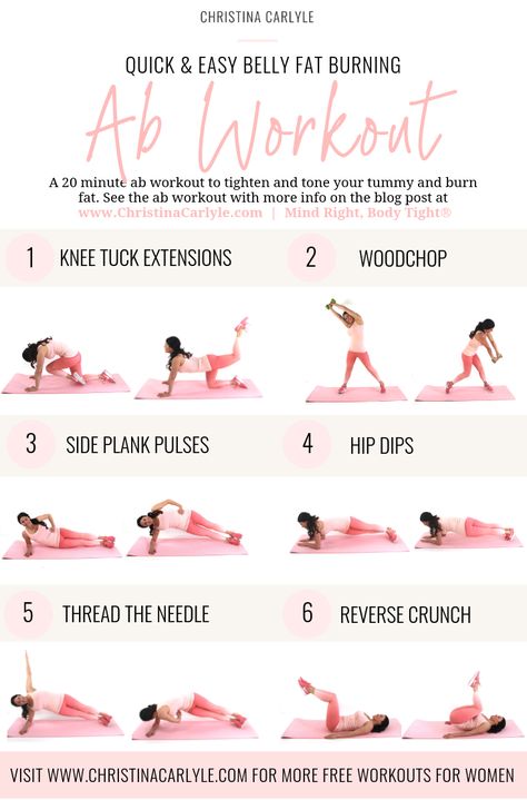 Ab Workout for Women https://christinacarlyle.com/ab-workout-women/ 20 Minute Ab Workout, Fitness Before After, Fat Burning Abs, Membakar Lemak Perut, Hiit Workout Videos, Effective Ab Workouts, Abs Workout Routines, Abs Workout For Women, Lower Abs