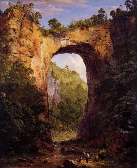 Natural Bridge Virginia, Frederic Church, Hudson River School, Canvas Art Projects, Natural Bridge, Modern Art Paintings, Simple Acrylic Paintings, Hudson River, Mini Canvas Art