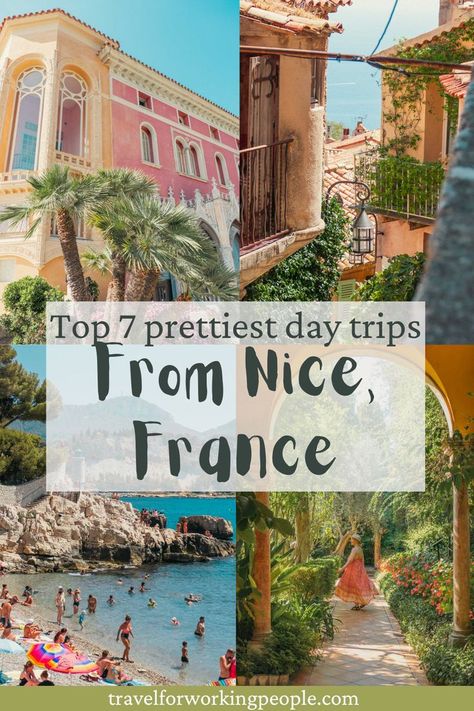 Our guide to the 7 prettiest day trips from Nice France covers everything you need to know, from how to get to each place and how much it will cost, detailed itineraries and stunning photography Monaco Villa, Nice France Photography, Monte Carlo Travel, Nice France Travel, Villa Ephrussi De Rothschild, Villa Ephrussi, Italy Coast, France Itinerary, France City