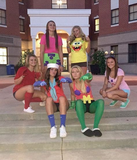 Spongebob Characters, Best Group Halloween Costumes, Cute Group Halloween Costumes, Teen Halloween, Bff Halloween Costumes, Halloween Costumes Ideas, Halloween Coustumes, Duo Halloween Costumes, Holloween Costume