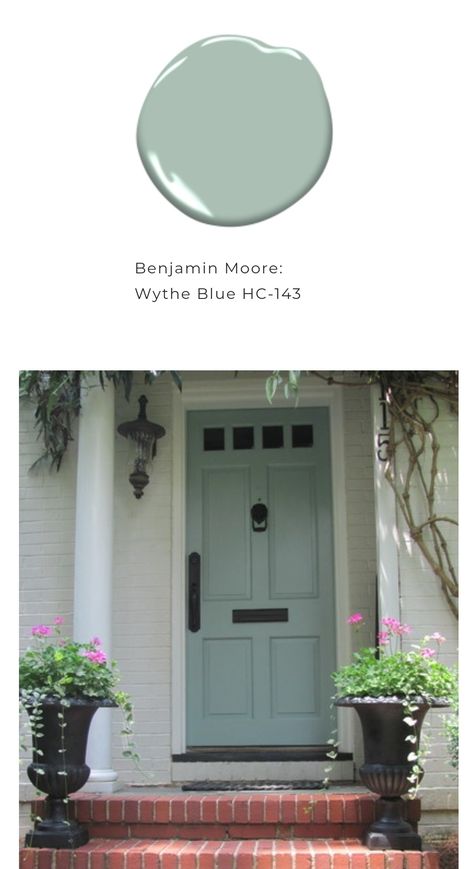 Seafoam Front Door, Cottage Tudor, Cottage Shutters, Door Paint, Front Door Paint Colors, Rose House, Door Colors, Door Paint Colors, House Color Palettes