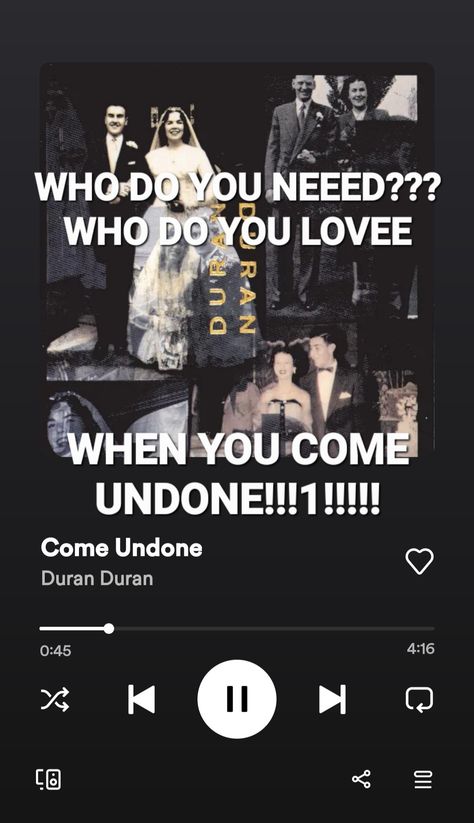 come undone - duran duran Come Undone Duran Duran, Come Undone, Duran Duran, Quick Saves