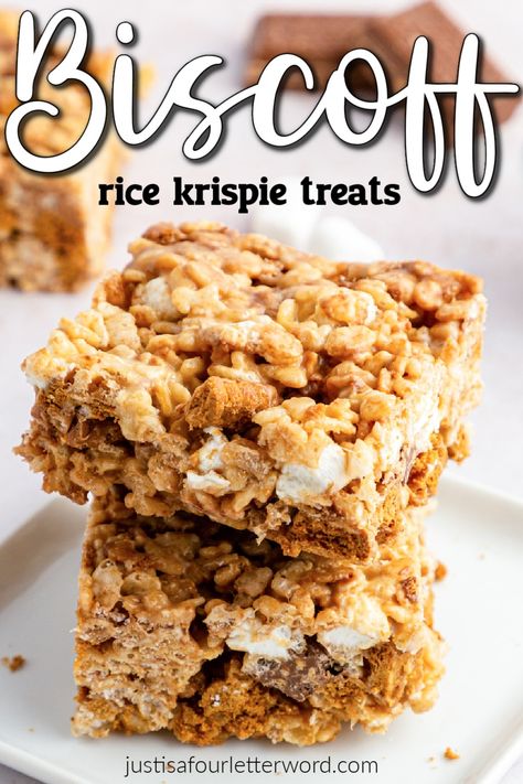 Make Biscoff Rice Krispie treats for a sweet combo dreams are made of. Use Biscoff cookies, cookie butter, chocolate, crispy rice cereal, butter and marshmallows, this no bake dessert recipe is perfect for any occasion. Biscoff Rice Crispy Treats, Cookie Butter Rice Krispie Treats, Biscoff Rice Krispie Treats, Biscoff Chocolate, Rice Crispie, Biscoff Cookie Butter, Krispie Treats Recipe, Dessert Recipes For Kids, Biscoff Cookies