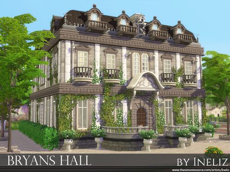 Ineliz's Bryans Hall Sims4 Lots, Dorm Building, Sims 4 Skills, Sims4 Houses, Mansion Layout, Environments Art, Ts4 Builds, Sims Lots, The Sims 4 Lots