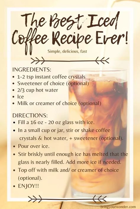 Best Iced Coffee Recipe, Thai Iced Coffee, Homemade Iced Coffee, Vanilla Iced Coffee, Iced Coffee Protein Shake, Cold Brew Coffee Recipe, Coffee Protein Shake, Best Iced Coffee, Iced Coffee Recipe