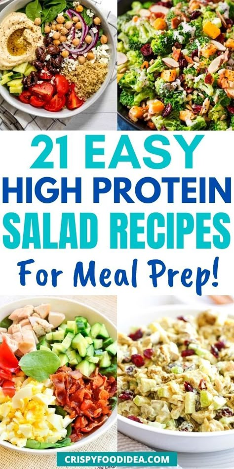 High Protein Salad Recipes, High Protein Salad, Protein Salad Recipes, Protein Salads, Meal Prep Salad, Prep Salad, Recipes For Meal Prep, High Protein Salads, Quick Lunch Recipes