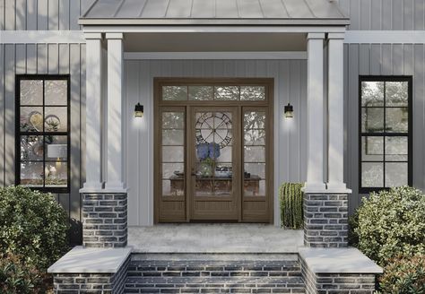 Feel like sprucing up your front door? Consider the options and see what front door trends have developed. Marvin Replacement can help you find a front door that fits for you and your home. Find out more at: https://www.marvinreplacement.com/knowledge-center/front-door-trends Marvin Doors, Andersen Doors, Marvin Windows And Doors, Front Door Ideas, Farmhouse Entry, Marvin Windows, Elegant Doors, Big Doors, Soft Green Color