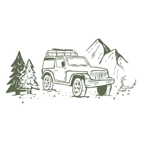 Offroad car mountains PNG Design Jeep Tattoo, Car Png, Adventure Logo, Beetle Car, Offroad Jeep, Car Vector, Mo Design, Car Illustration, Visual Storytelling