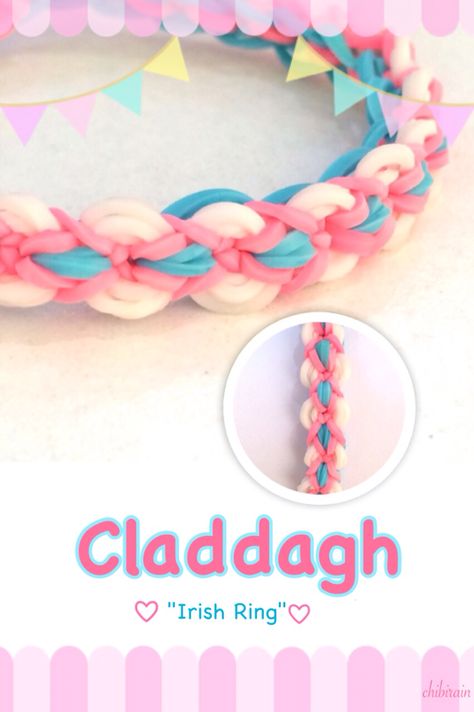 Rainbow Loom - Claddagh (Irish Ring) #rainbowloom #claddagh #loombands Tutorial from Loves2Loom Loombands Ideas, Rainbowloom Ideas Tutorial, Rainbow Loom Tutorials Step By Step, Rainbow Loom Crafts, Loom Bracelets Tutorial, Rainbowloom Ideas, Rainbow Loom Ideas, Loomband Ideas, Loom Bands Designs