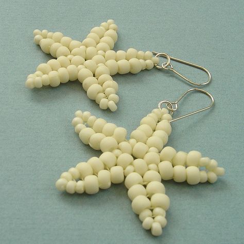 Starfish Earrings | Flickr - Photo Sharing! Cute Starfish, Beaded Starfish, Diy Bracelets Tutorials, Friendship Bracelets With Beads, Starfish Earrings, Beading Jewelery, Handmade Wire Jewelry, Summer Necklace, Earrings Cute