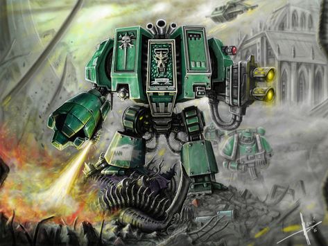 Salamanders Dreadnought, 40k Salamanders, Warhammer 40k Salamanders, Salamanders 40k, Salamanders Space Marines, Dark Souls Artwork, Adeptus Astartes, Far Future, Space Wolves