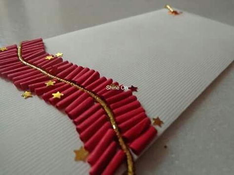 Fire cracker envelope for Diwali Crackers Craft Diwali, Diwali Crackers Images, Diwali Sky Crackers, Diwali Crackers Firecracker Video, Diwali Craft With Glitter Sheet, Diwali Card Making, Diwali Craft For Children, Diwali Crackers, Shagun Envelopes