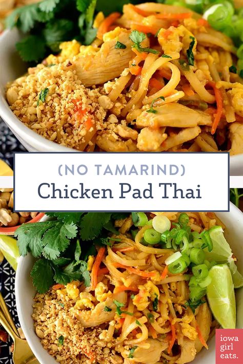 Pad Thai Without Tamarind, Pad Thai Sauce Without Tamarind, Pad Thai Chicken Marinade, Pat Thai, Pad Thai Recipe Easy, Pork Pad Thai, Thai Side Dishes, Tai Food, Pancit Recipe