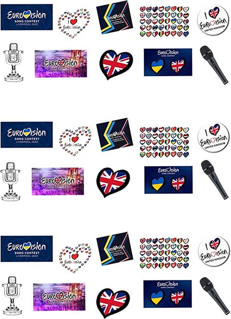 30 Stand Up Eurovision 2023 Liverpool Uk Themed Edible Wafer Paper Cake Toppers Decorations Liverpool Images, Eurovision Party, Edible Wafer Paper, Eurovision 2023, Liverpool Uk, Wafer Paper Cake, Eurovision Songs, Buttercream Icing, Edible Ink