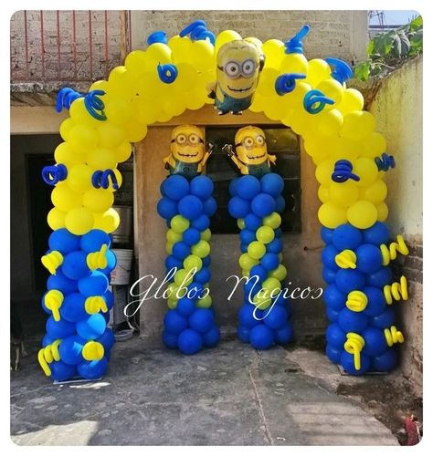 Minion Balloons Decorations, Minion Balloons, Minions Birthday Theme, Minion Decorations, Minion Theme, Boys First Birthday Party Ideas, Minion Birthday Party, Bee Baby Shower Theme, Balloons Decorations