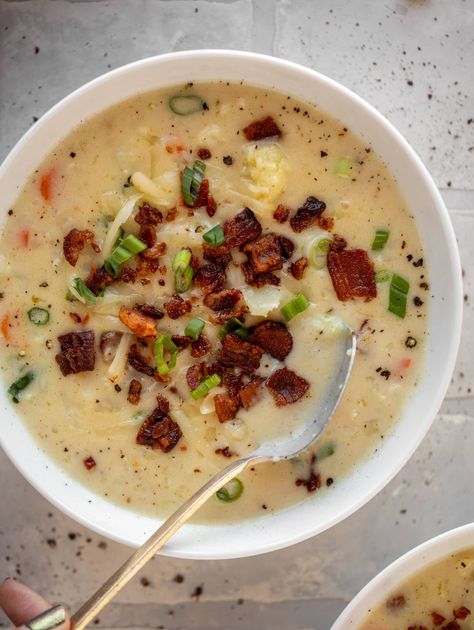 Cheddar Cauliflower Chowder Cheddar Cauliflower, Cauliflower Chowder, Fall Soup Recipes, Chowder Recipe, Fall Soups, Cauliflower Soup, Soup Season, Chowder Recipes, Bowl Of Soup