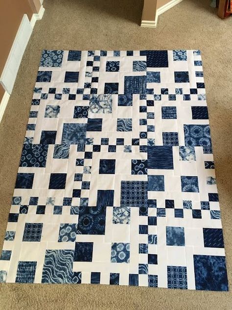 Blue Quilt Patterns, Indigo Quilt, Shibori Fabric, Quilting Board, Scrappy Quilt Patterns, Easy Quilt, Denim Quilt, Easy Quilt Patterns, Patchwork Quilt Patterns