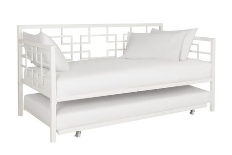 Trundle Mattress, Twin Daybed With Trundle, Twin Daybed, Metal Daybed, Twin Trundle, Shared Bedroom, Twin Mattress Size, Daybed With Trundle, Shared Bedrooms