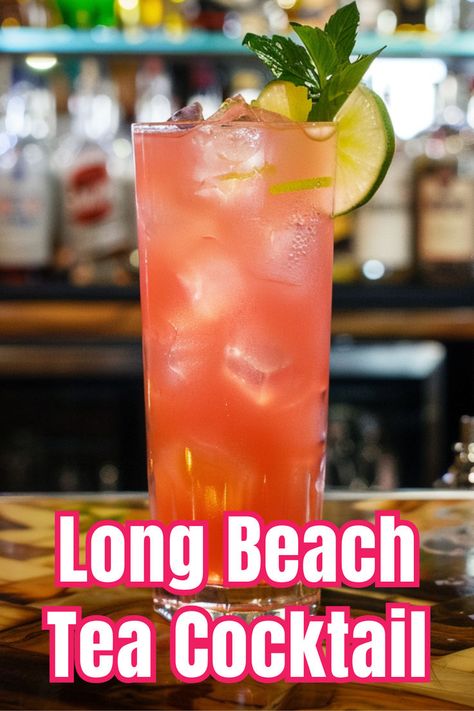 Elevate your party with the Long Beach Tea Cocktail, a refreshing and potent drink. Click to find out how to make this flavorful cocktail! Long Beach Cocktail, Long Beach Drink, Beach Drink Recipes, Tea Cocktail Recipes, Iced Tea Cocktails, Tea Cocktail, Most Popular Cocktails, Beach Cocktails, Beach Drinks