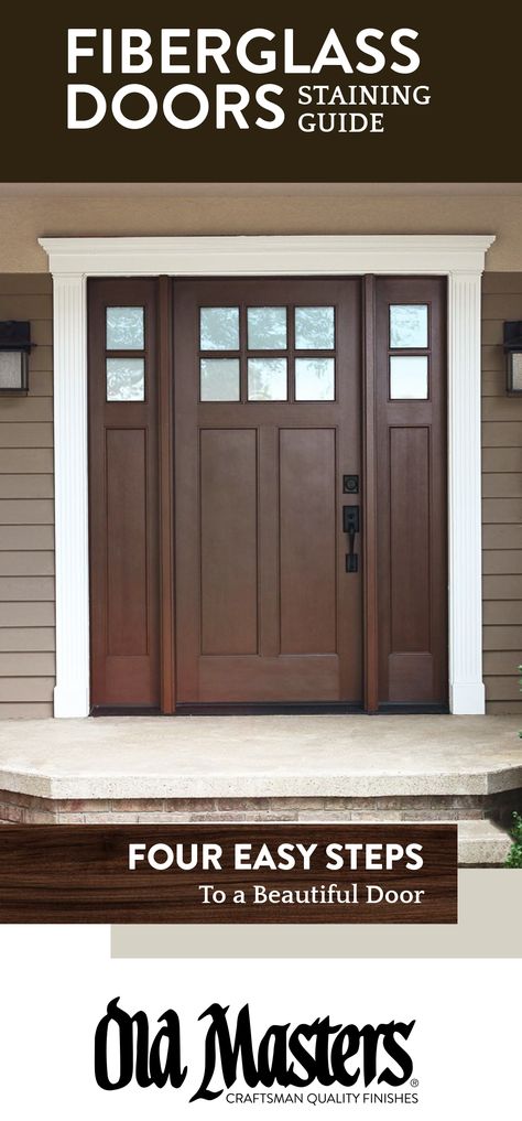 Our website offers many resources, including a popular tutorial on how to stain fiberglass doors using Old Masters products. Visit our website or pick up our informational brochure at your local retailer. Fiberglass Front Doors, Front Door Wood Stain, Gel Stain Door, Fiberglass Stained Front Door, Stain Fiberglass Front Door, Gel Stain Door Exterior, Wood Stained Front Door, Stained Fiberglass Front Door, Gel Stained Fiberglass Front Door