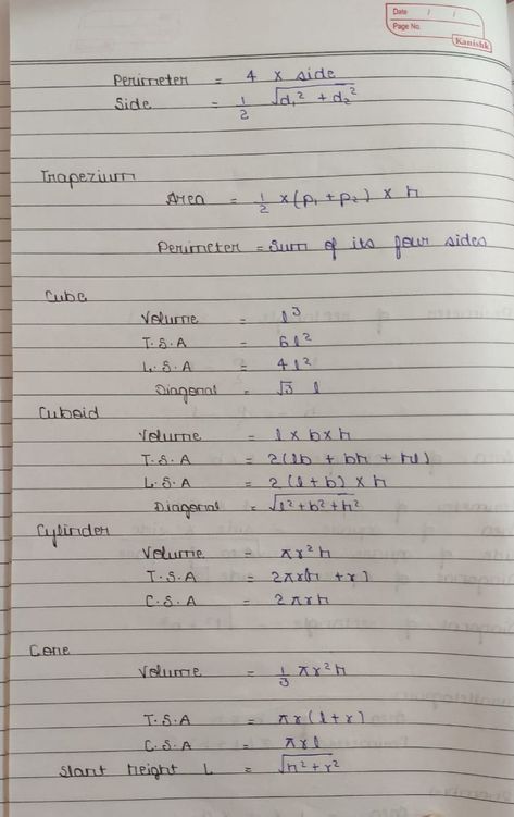 Mensuration Formulas, Formula Sheet, Class 11, Class 9, Math Formulas, Studying Math, Class 8, Herons, Creative Ideas