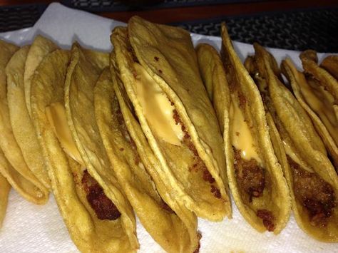 Jack N The Box Tacos, Copycat Jack In The Box Tacos, Jack In The Box Tacos, Mexican Magic, Taco Sauce Recipes, Fried Tacos, Jeff Mauro, Torta Recipe, Crunch Wrap