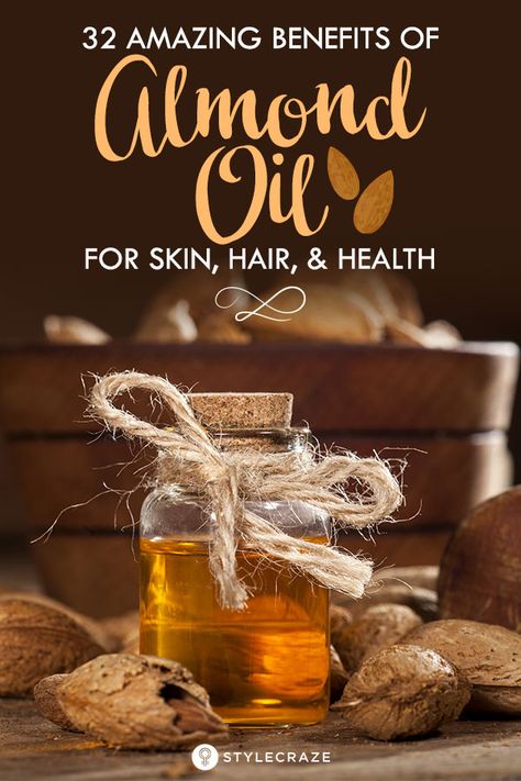 32 Amazing Benefits Of Almond Oil For Skin, Hair, And Health #health #benefits Sweet Almond Oil Benefits, Benefits Of Almond Oil, Almond Oil For Skin, Almond Oil Benefits, Almond Benefits, Coconut Oil For Acne, Coconut Oil Skin Care, Coconut Oil Hair Mask, Coconut Oil For Face