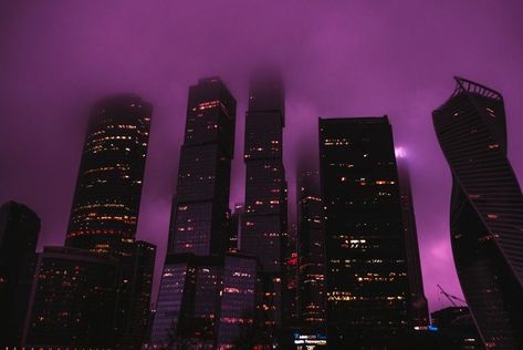 Dark Cityscape, Surreal Places, Purple City, Future Architecture, City Vibe, Urban Street, City Photography, Night City, Night Aesthetic