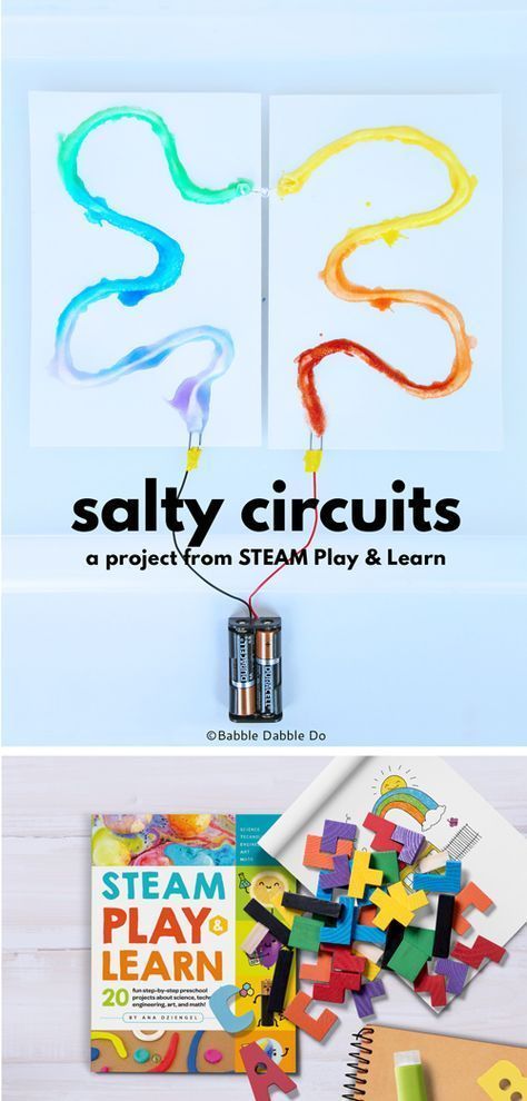 Salty Circuits: In this simple circuit project, kids will create an electrical circuit using salt to conduct electricity and power a light emitting diode (LED). via @babbledabbledo Science Experiments For Teens, Simple Circuit Projects, Electricity Activities, Teen Projects, Paper Circuits, Science Experiments For Preschoolers, Steam Projects, Electrical Circuit, Simple Circuit