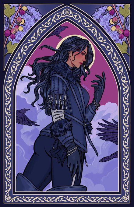 SHAN🌹Alisee 🔜 Sakuracon AA 3527 🌸 on X: "𝘓𝘪𝘭𝘢𝘤 & 𝘎𝘰𝘰𝘴𝘦𝘣𝘦𝘳𝘳𝘪𝘦𝘴 https://t.co/nawVG9z8H8" / X Yennefer Fanart, Lilac And Gooseberries, The Witcher, Dnd Characters, My Vibe, Art Reference, Stained Glass, Lilac, Stain