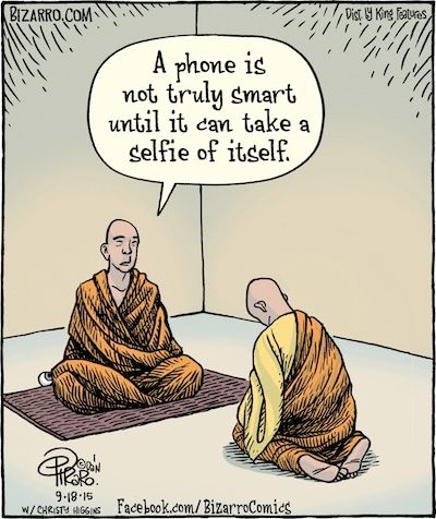 Meditation is some serious funny business for Bizarro comic-strip artist Dan Piraro - Lion's Roar Spiritual Jokes, Selfie Humor, Christian Funnies, Bizarro Comic, Religious Humor, Buddhist Wisdom, Mal Humor, Phone Humor, Funny Bunny