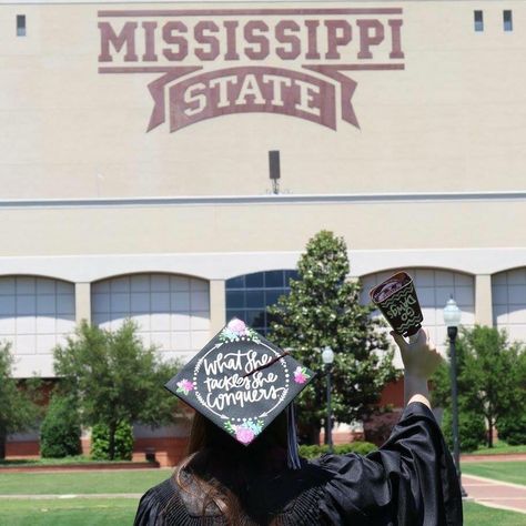 Graduation cap decal Mississippi state https://www.victoriasmonograms.com/product-page/graduation-hat-decal-1 Jersey Shore Graduation Caps, Mississippi State Graduation Pictures, Psu Grad Cap, Mississippi College, Candy Buffet Graduation Party, Mississippi University For Women, University Graduation Invitations, Grad Party Centerpieces, University Graduation