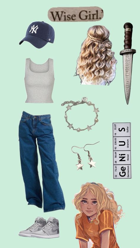 #pjo#annabeth#annabethchase#percyjackson#hoo#theseven#wisegirl#cabin6#athena#outfit Annabeth Chase Outfit Style, Annabeth Chase Inspired Outfits, Annabeth Chase Outfit, Annabeth Aesthetic, Athena Outfit, Pjo Outfits, Pjo Annabeth, Annabeth Percy Jackson, Athena Costume