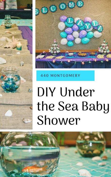 Under the Sea Baby Shower DIY Guide and Ideas - Parties by Tanea Sea Baby Shower Theme, Ocean Baby Shower Theme, Mermaid Baby Shower Theme, Turtle Baby Shower, Ocean Baby Showers, Sea Baby Shower, Mermaid Baby Showers, Simple Baby Shower, Baby Mermaid