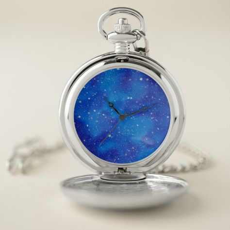 Cute Pocket Watch, Star Pocket Watch, Timeless Quartz Pocket Watch Collectible, Luxury Self-winding Pocket Watch For Formal Occasions, Luxury Quartz Movement Pocket Watch, Bedroom Things, Celestial Stars, Blue Galaxy, Great Gifts For Dad