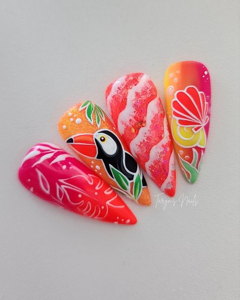 Carnival Nails, Rio Carnival, Painted Nail Art, Carnival, Nail Art, Hand Painted, Nails, Instagram, Nail Arts