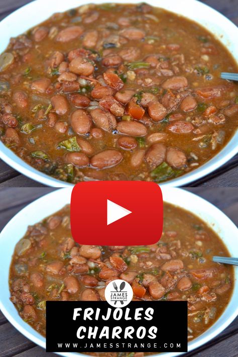 Rancho Beans Recipe, Party Beans Recipe, Frijoles Recipe, Frijoles Charros Recipe, Cowboy Beans Recipe, Mexican Bean Soup, Easy Bean Recipes, Mexican Pinto Beans, Mexican Cowboy