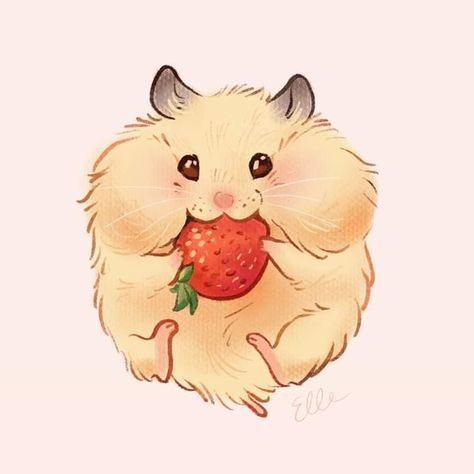 Hamster Cartoon, A Hamster, Cute Animal Drawings Kawaii, Art Tools Drawing, 캐릭터 드로잉, Cute Hamsters, Cute Doodles Drawings, Fox Art, Cute Little Drawings