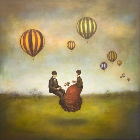 POLYHYMNIA: September 2012 Duy Huynh, Surrealism Painting, Hot Air Balloons, Air Balloons, Painting Illustration, Surreal Art, Hot Air, Beautiful Artwork, Drawing Inspiration