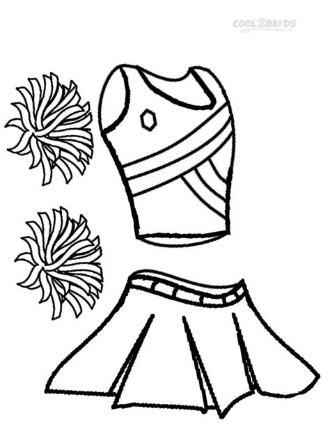 Printable Cheerleading Coloring Pages For Kids | Cool2bKids How To Draw A Cheerleader Easy, Cheerleader Coloring Pages, Cheer Drawings Easy, Cheer Coloring Pages, Cheer Treats, Cheer Clipart, Cheerleading Ideas, Sports Crafts, Cheerleading Pom Poms