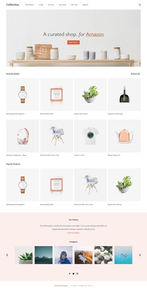 Collective blogger template is a clean and minimal Blogger Template with a fully responsive template layout. You can drag-drop to build your own home page design. Whether you're building an affiliate site to earn money from various Ecommerce such as Amazon, Walmart, Ebay, or just want to showcase your products sold at Etsy, Collective Blogger Template is a perfect fit... Home Page Design, Build Your Own Home, Ecommerce Web Design, Shopify Website Design, Webdesign Inspiration, Dropshipping Store, Ecommerce Web, Homepage Design, Build Your Own House