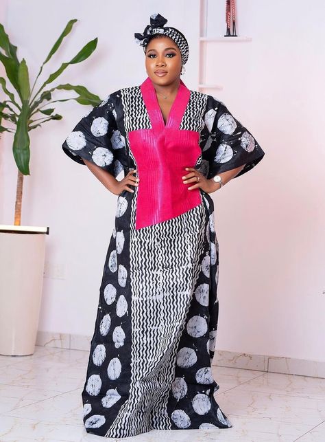 African Dresses For Women | Sellox Ankara And Cord Lace Combination, Adire Boubou Styles For Women, Kaftan Styles For Ladies, Veekee James, Ankara Kaftan, Boubou Dress, Nigerian Fashion Designers, Boubou Styles For Women, Kaftan Styles