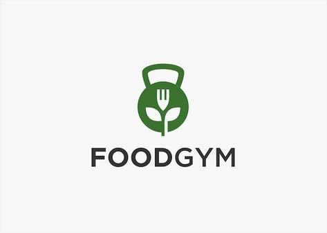 Healthy Food Logo Design Inspiration, Food App Logo, Kettlebell Bodybuilding, Healthy Logo Design, Muscle Logo, Snack Man, Bodybuilding Logo, Healthy Logo, Healthy Food Logo