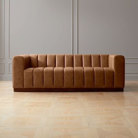 Forte Channeled Saddle Leather Sofa Leather Daybed, Contemporary Couches, Best Leather Sofa, Deep Sofa, Gorgeous Sofas, Living Room Sofa Design, Sofa Review, Inspire Me Home Decor, Leather Sofas