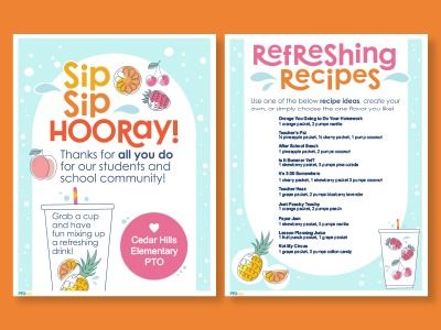 Shop This Idea! Teacher Appreciation Hydration Station (Includes Free Printables) - PTO Today Water Bar Ideas For Teachers, Teacher Beverage Station, Drink Bar For Teachers, Soda Bar Teacher Appreciation, Teacher Appreciation Water Station, Teacher Hydration Station, Teacher Appreciation Mocktails, Teacher Appreciation Drinks, Hydration Bar Ideas