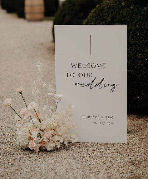 Taupe Wedding, Wedding Sign Decor, Modern Chic Wedding, Cocktail Wedding Reception, Wedding Ambiance, Wooden Wedding Signs, Modern Minimalist Wedding, Minimalist Wedding Invitations, Garden Party Wedding