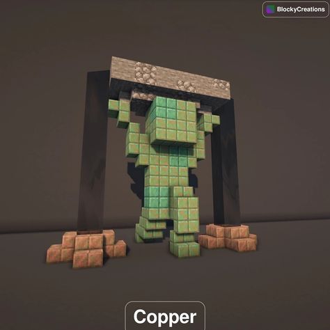 Minecraft Build Hacks, Minecraft Building Guide, Cool Things To Build, Minecraft Statues, Minecraft Forge, Bangunan Minecraft, Copper Statue, Minecraft Mobs, Animal Pen