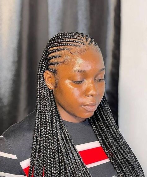 Half Ghanian Lines Hairstyles Latest, Ghana Weaving, Cornrows Braids For Black Women, African Hair Braiding Styles, Braids For Black Women, Cornrows Braids, African Braids Hairstyles, Different Hairstyles, Latest Hairstyles